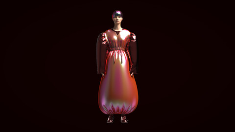 Girls Outdoor Dress-NFT In Low Poly