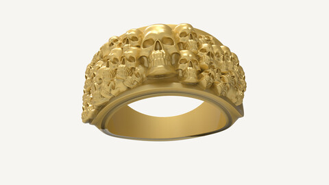 Skull Ring-5 3D-print model file