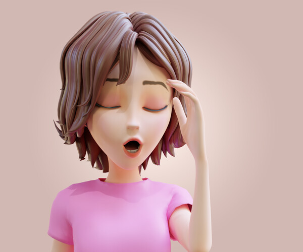 ArtStation - Cartoon Woman Rigged 3D model | Game Assets