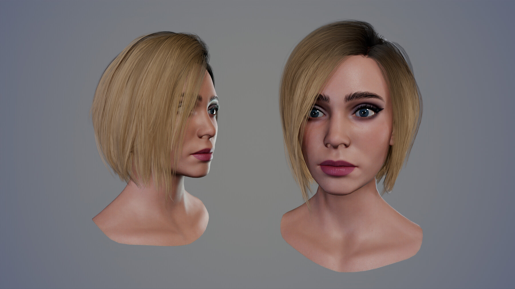 ArtStation - Realistic Short Hairstyle Female