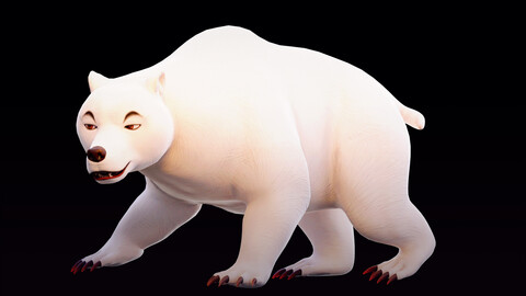 Polar Bear Cartoon Rigged Low-poly 3D model