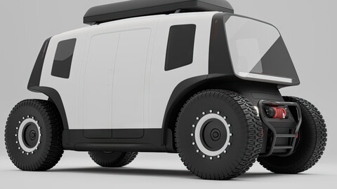 Robocar 4WD EXTREME self driving ev offroad vehicle 3D model (C4d/Vray+Blender+Fbx)