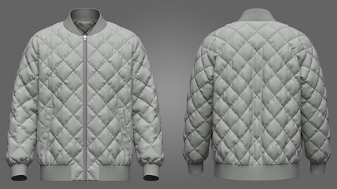 Men's Oversized Puffer Jacket 3D Model