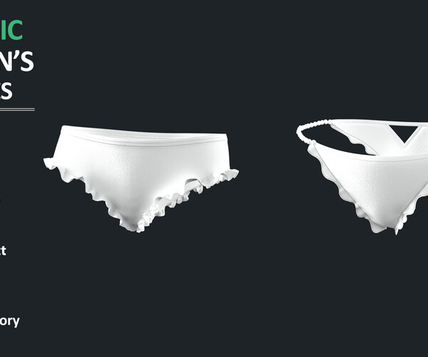 Womens underwear pack like skims MD CLO 3D zprj projects obj 3D model
