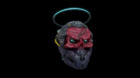 Cyberpunk holy warrior helmet