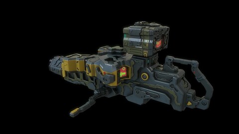 Sci fi heavy minigun weapon