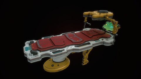 Low poly sci fi medical table