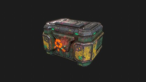 Cyberpunk trashcan environment asset