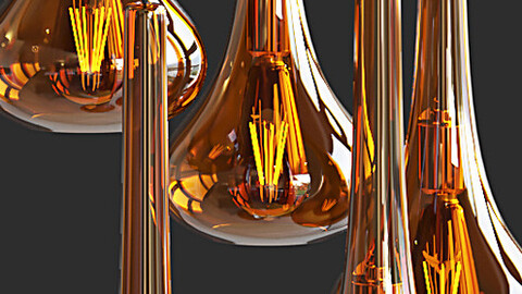 Golden Glass Ceiling Lamp