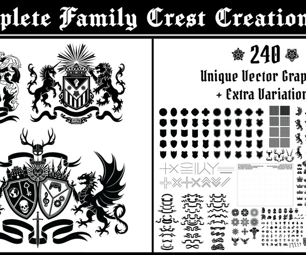 ArtStation Family Crest Coat Of Arms Design Set Artworks   File 