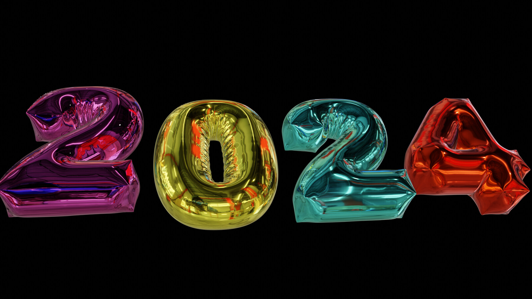 ArtStation 2024 New Year 3D Blender File With Animation 3D Multi   File 