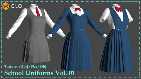 School Uniforms Vol.01 / Zprj+Fbx+Obj