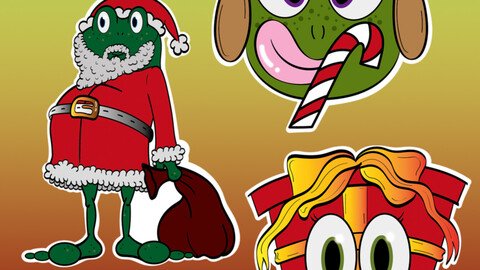 Green Christmas Stickers