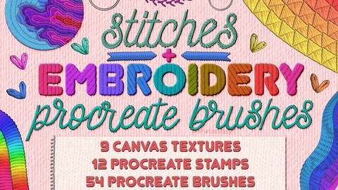 Stitches and Embroidery Procreate Brushes