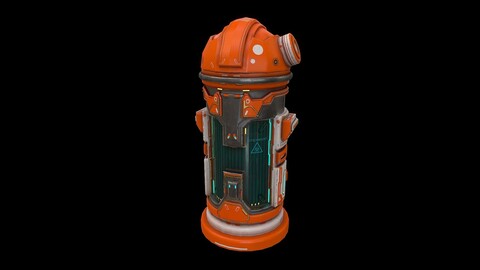 Low poly sci-fi laboratory capsule