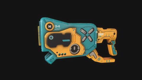 Low poly sci-fi laser cutter weapon