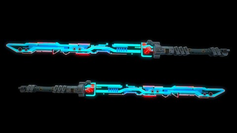 Low poly sci fi energy sword weapon