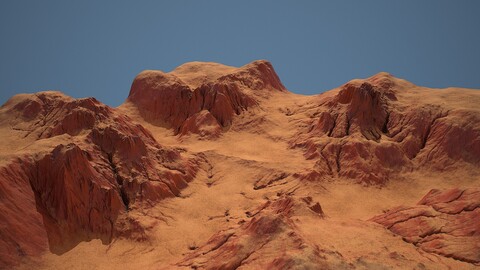 Tileable crossroad canyon landscape environment asset