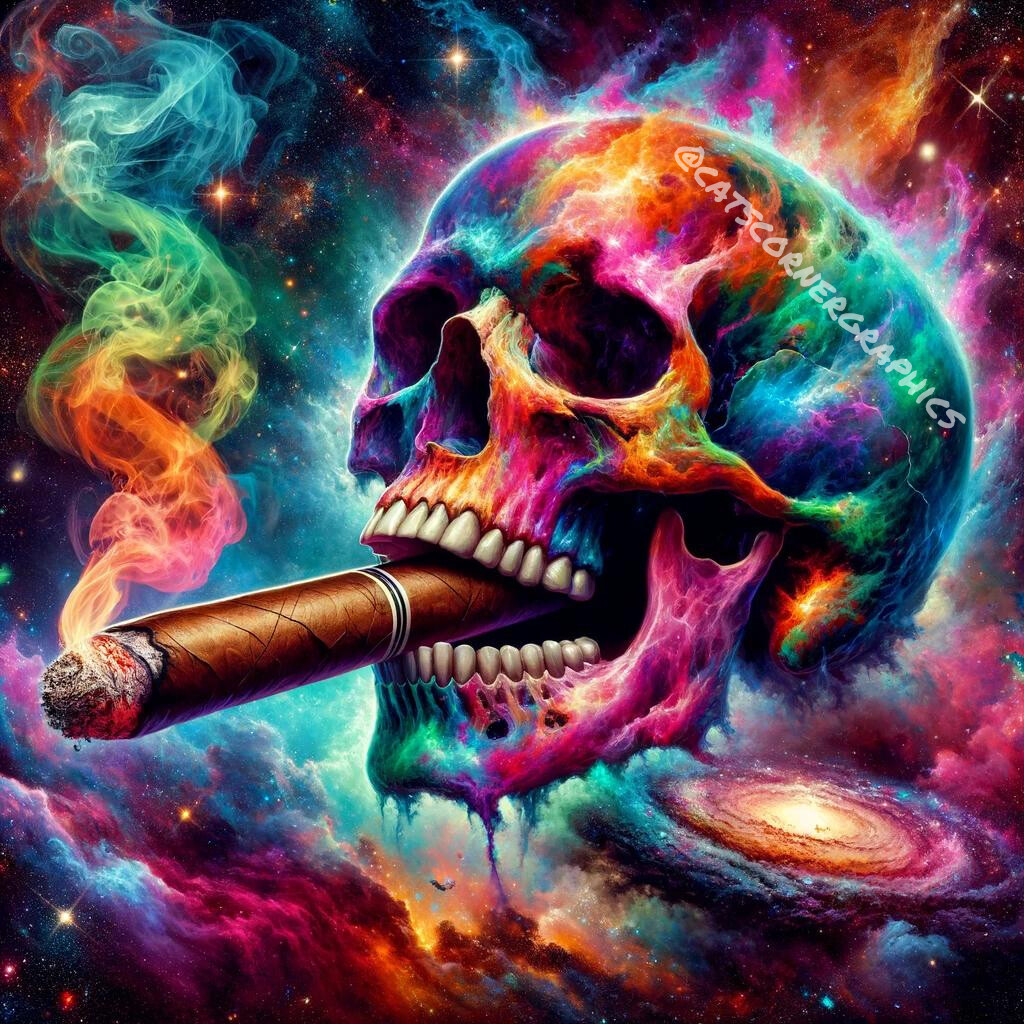 ArtStation - Cosmic Smoker: Skull Nebula SVG Bundle | Artworks