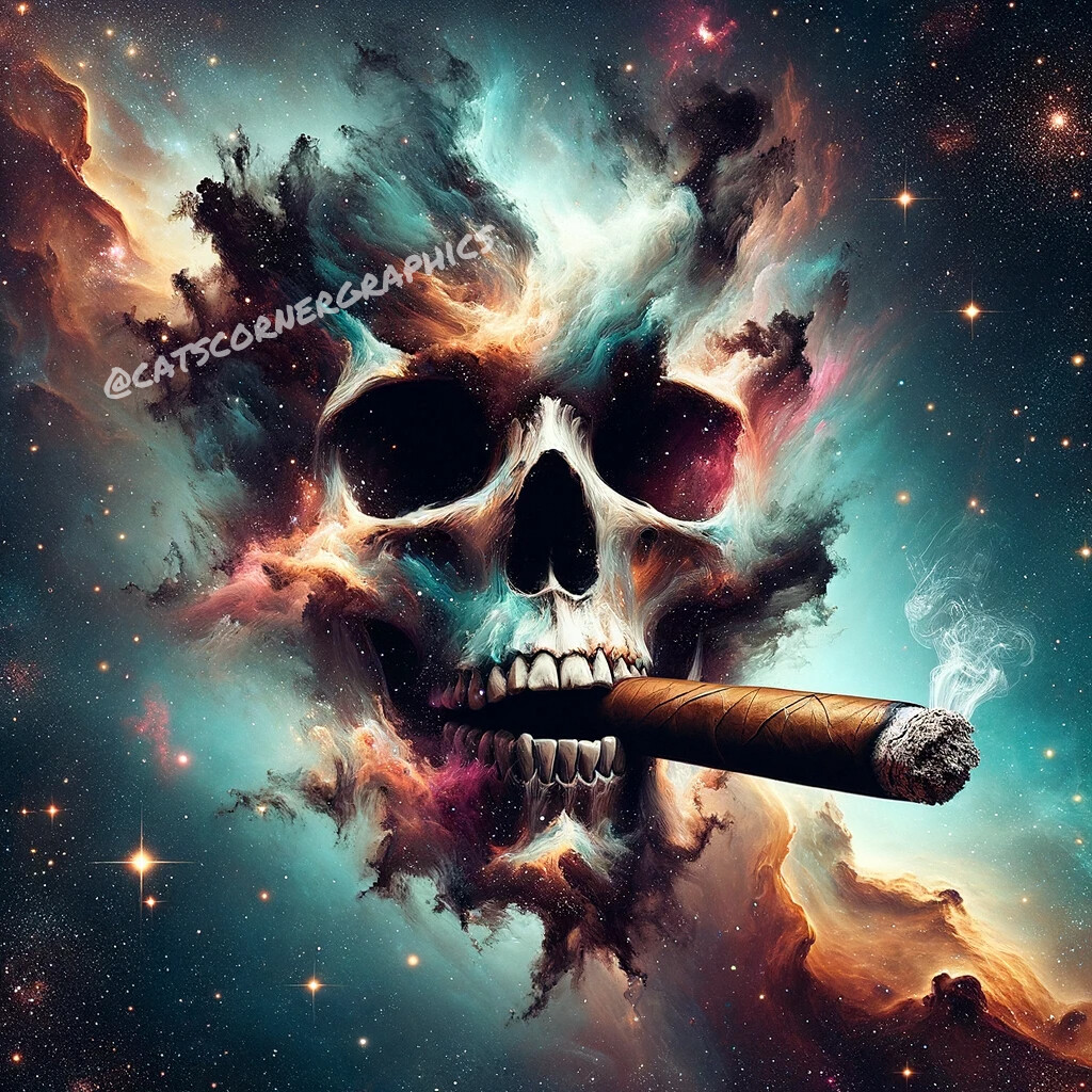ArtStation - Cosmic Smoker: Skull Nebula SVG Bundle | Artworks