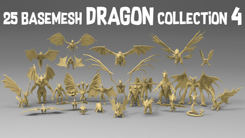 25 basemesh dragon collection 4