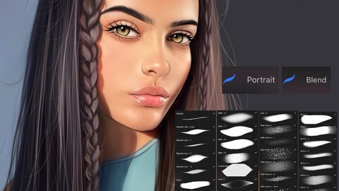 Portrait brushes for Procreate