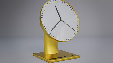 Golden Futuristic Table Clock