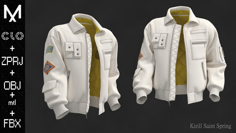 New Jacket Male Marvelous designer/Clo3d OBJ mtl FBX ZPRJ