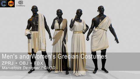 Men's and Women's Grecian Costumes