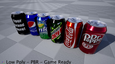 Soda Can - Low Poly - PBR - Game Ready