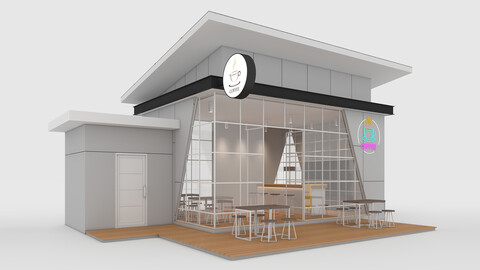 3D Model Cafe Modern 1