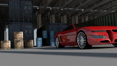 Warehouse car in 3D model