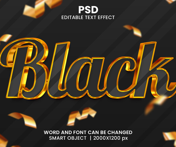 ArtStation - 3D Black. PSD Fully Editable Text Effect. Layer Style PSD ...