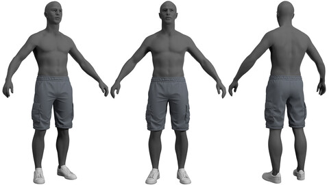 Male Sport Shorts (Marvelous Designer / Clo 3D project+OBJ)