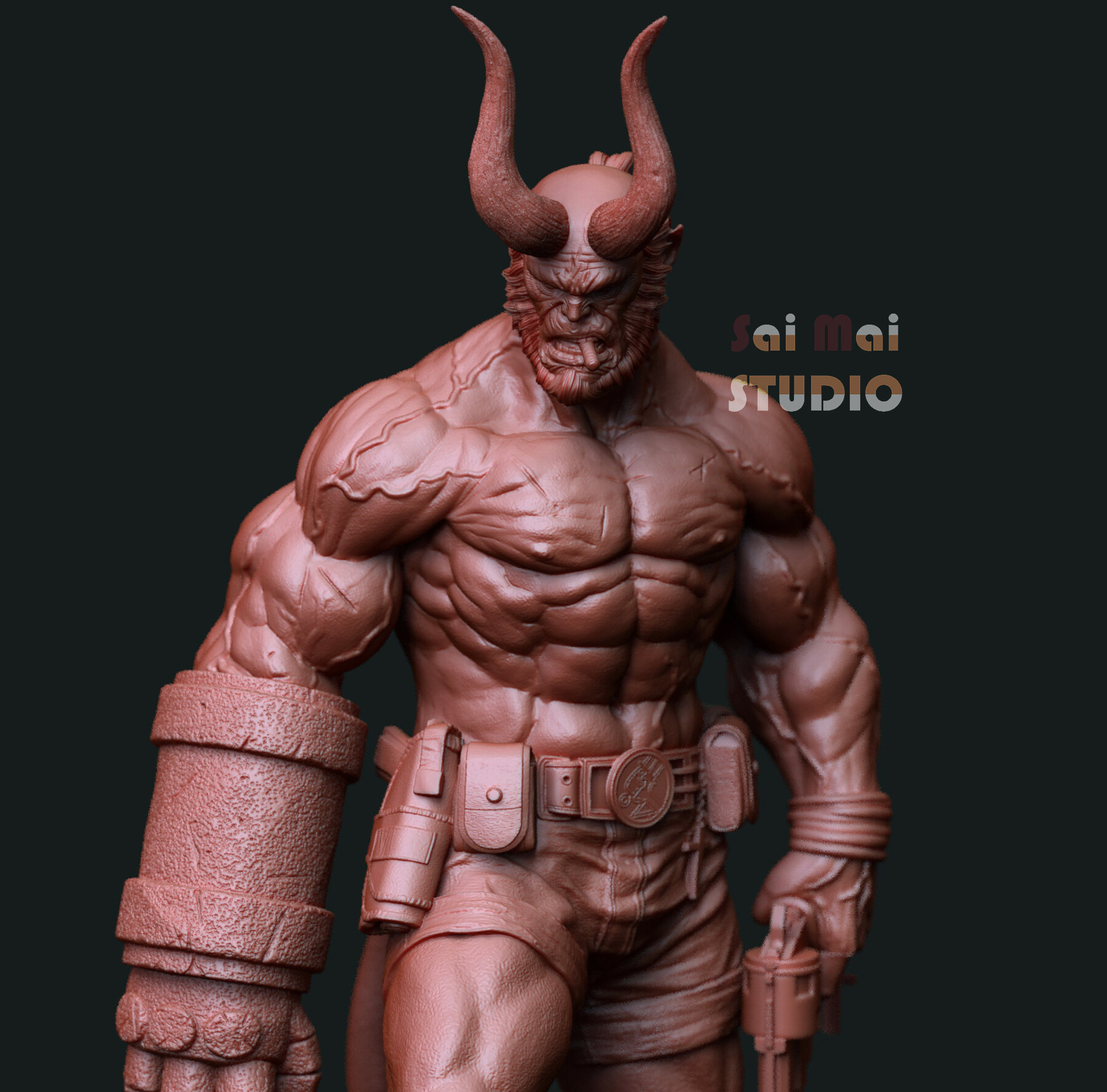 Hellboy bust, my 2nd sculpt ever, looking for tips on how to make