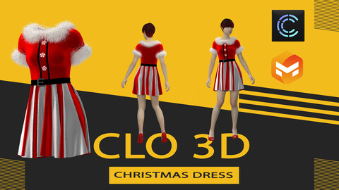 Christmas dress,Marvelous Designer or Clo3D (ZPRJ)