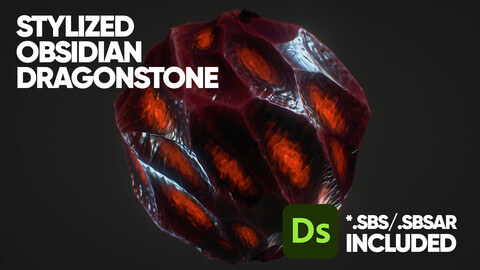 Stylized Obsidian Dragonstone Material