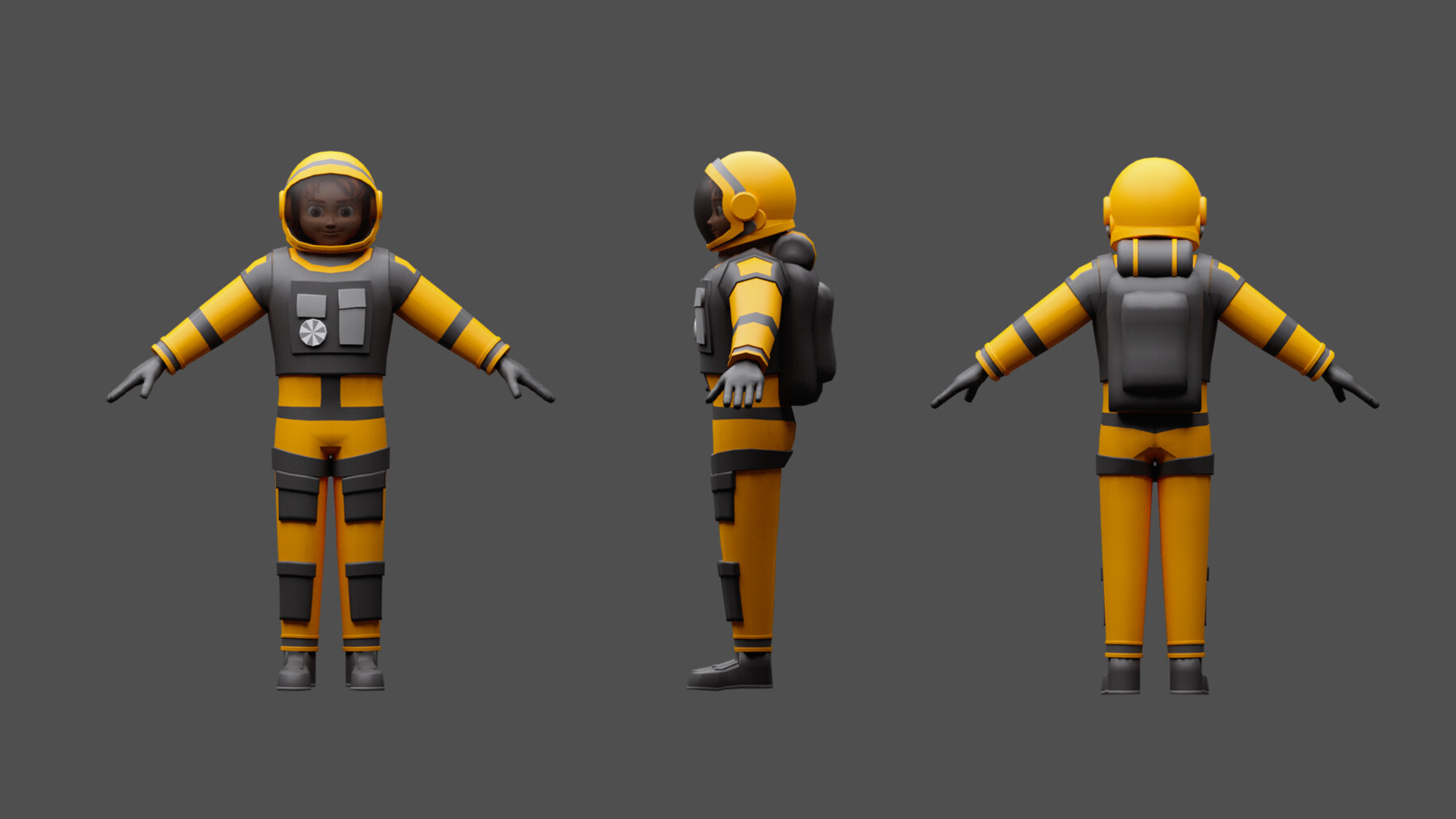 ArtStation - Cartoon characters astronauts Low-poly 3D model | Game Assets