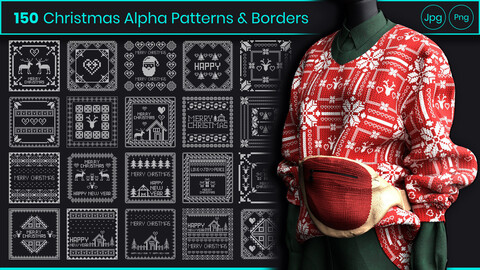 150 Christmas Alpha Patterns & Borders