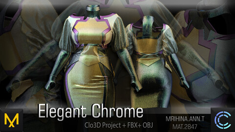 Elegant Chrome. Clo3D. Marvelous Designer.