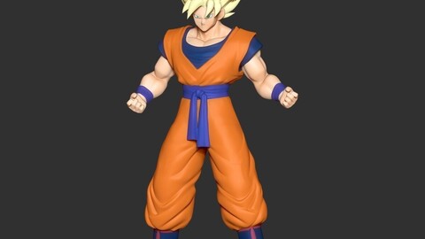 Goku ZBrush model ready for 3D printing