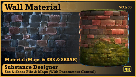 Wall Material - VOL 05 - Maps & SBS & Sbsar