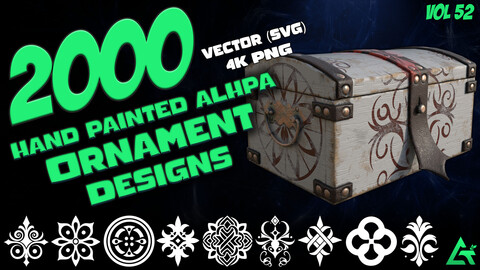 2000 Hand Painted Alpha Ornament Designs (MEGA Pack) - Vol 52