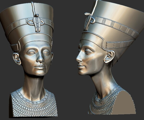 Artstation - Bust Of Nefertiti 3d Restored Printable Model Cnc 