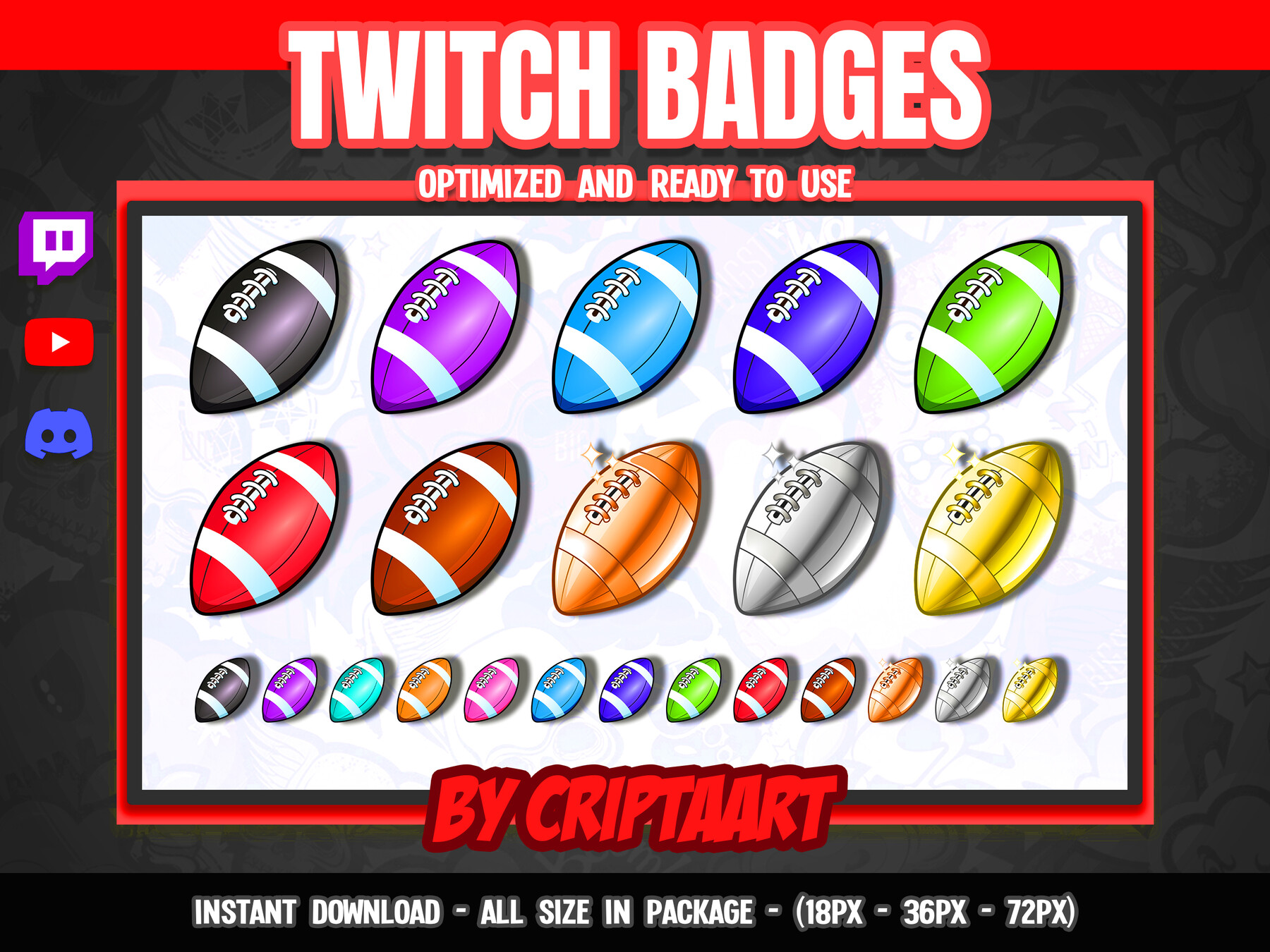 ArtStation Football Twitch Badges American Football Bit badges