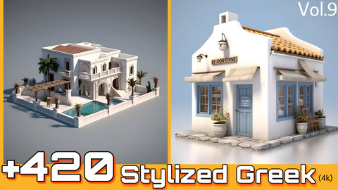 +420 Stylized Greek Architecture(4k)