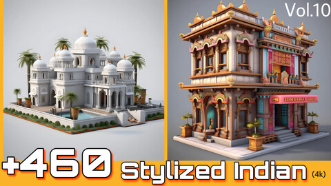 +460 Stylized Indian Architecture(4k)