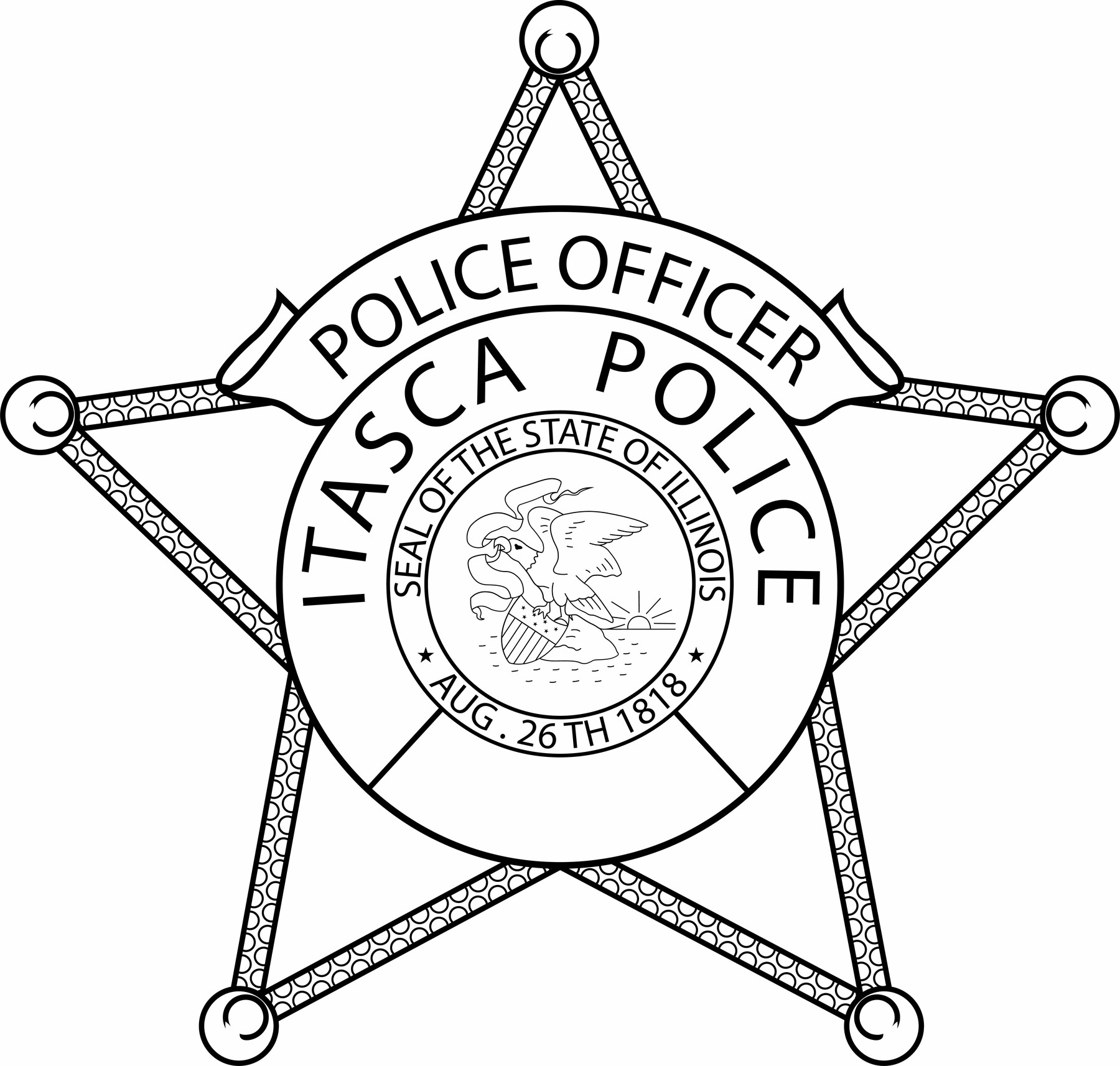 ArtStation - ITASCA POLICE OFFICER BADGE VECTOR FILE Black white vector ...