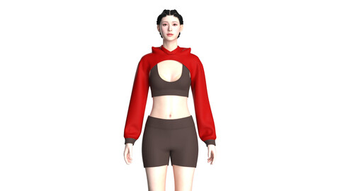 Yoga Hoodie With Shorts