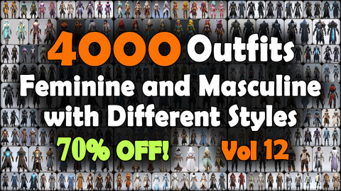 4000 Feminine and Masculine Outfits with Different Styles Reference Pack | MEGA Bundle | 4K | v.12